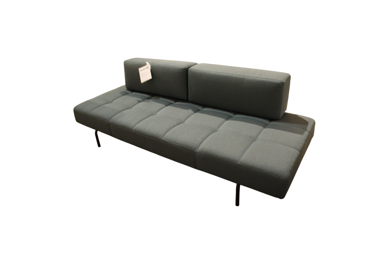 Brühl Sofa/Liege Jerry L, Möbelstoff 3670-30, Gestell schwarz pulverbeschichtet
