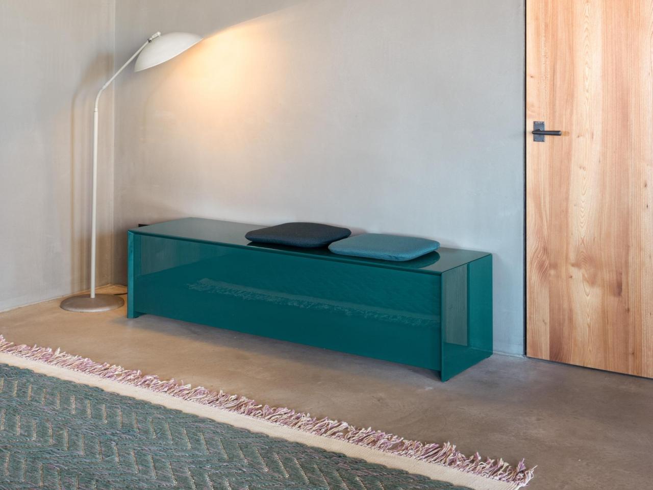 Sitzbank Chest Schönbuch, Truhe Grün Hochglanz, 160 cm