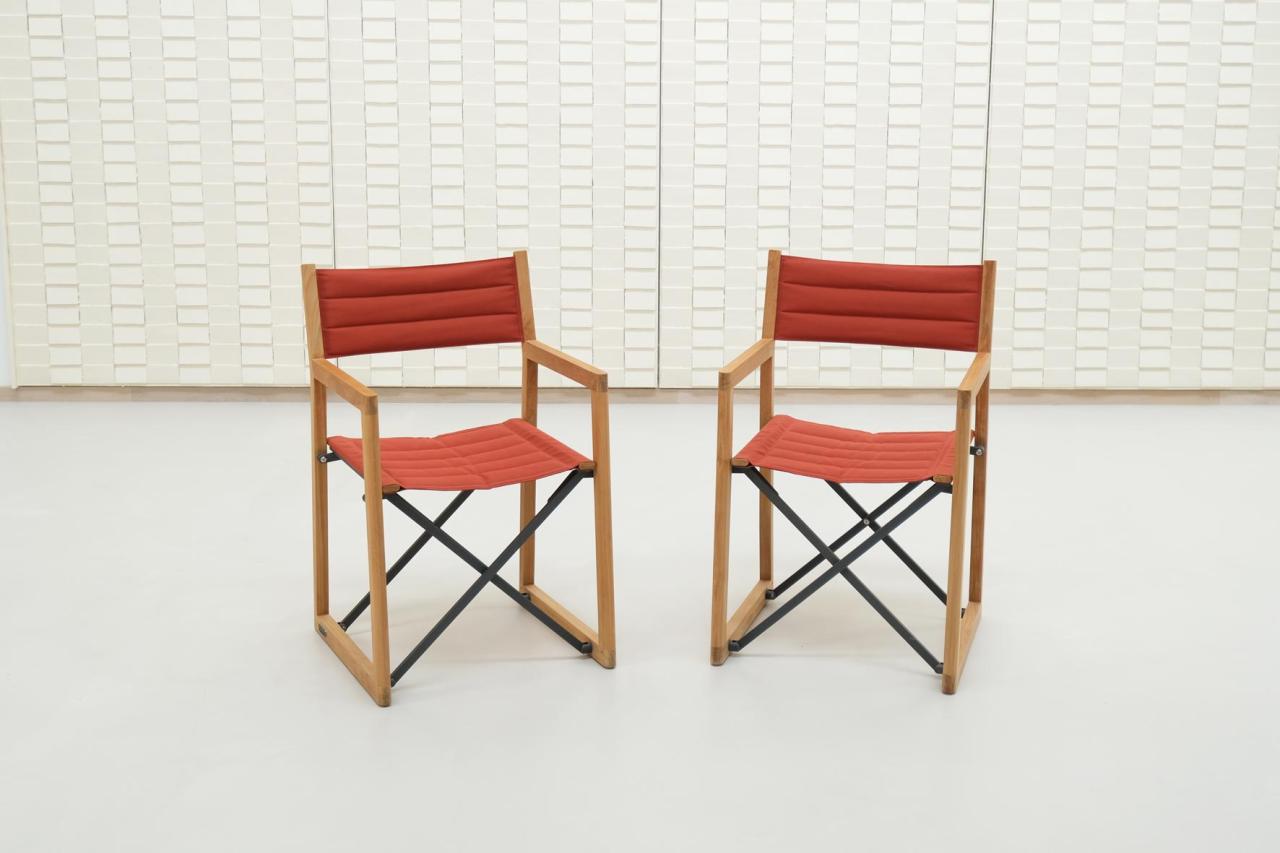 Weishäupl Klappstuhl Loft, Teak/Terracotta, 2er-Set